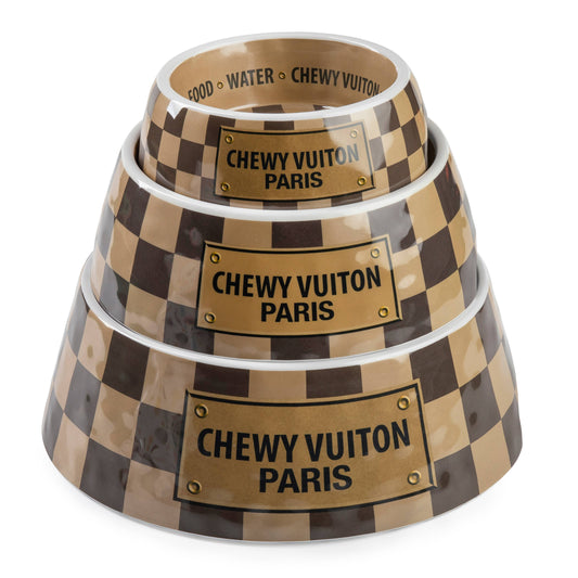 Haute Diggity Dog - Checker Chewy Vuiton Bowls - Large